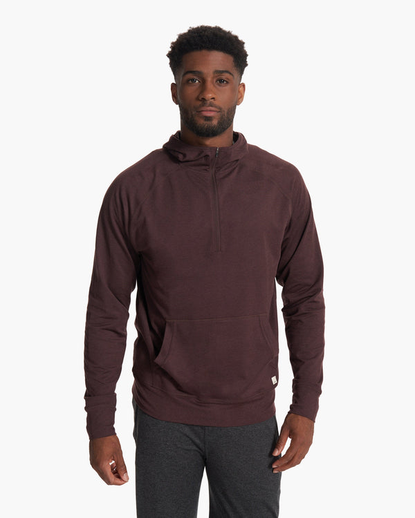 Ponto Performance Half Zip Hoodie | Mahogany Heather